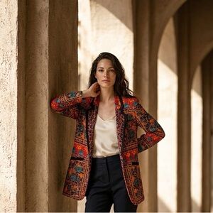 Vibrant & Colorful Y2K Soft Patterned Blazer Jacket